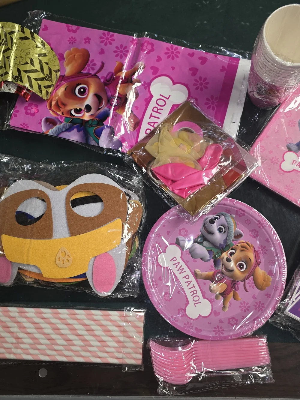 Paw Patrol Pink Kids Party Tableware Set with Characters